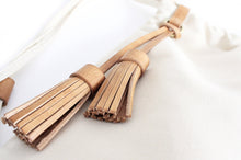 Load image into Gallery viewer, Vale BACKPACK, canvas and leather backpack, beige. Personalized with your initials