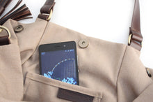 Load image into Gallery viewer, Susy bag, canvas and leather shoulder bag light brown