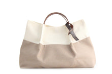 Load image into Gallery viewer, Anna TOTE bag and HAND bag made of canvas and italian leather personalized