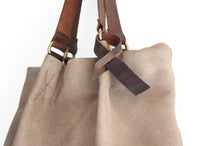 Load image into Gallery viewer, TOTE bag made of italian leather, NUBUCK finishing. Anna bag personalized with name, leather version