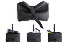 Load image into Gallery viewer, Camy Phone case, little pouch, eyeglasses holder, pencil case made of italian leather, black.