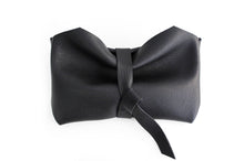 Load image into Gallery viewer, Camy Phone case, little pouch, eyeglasses holder, pencil case made of italian leather, black.