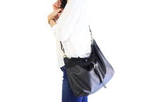 Load image into Gallery viewer, BOHO bag and CROSS BODY bag made of soft italian leather, canvas and italian leather. Mary bag