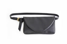 Load image into Gallery viewer, Clutch, Waist bag, belt bag, leather belt, made of very soft nappa leather, black. Waist bag