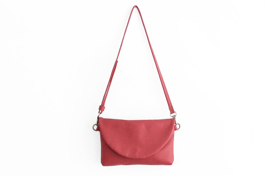 Leather CROSS-BODY bag made of italian leather  color red. Sofia leather crossbody bag