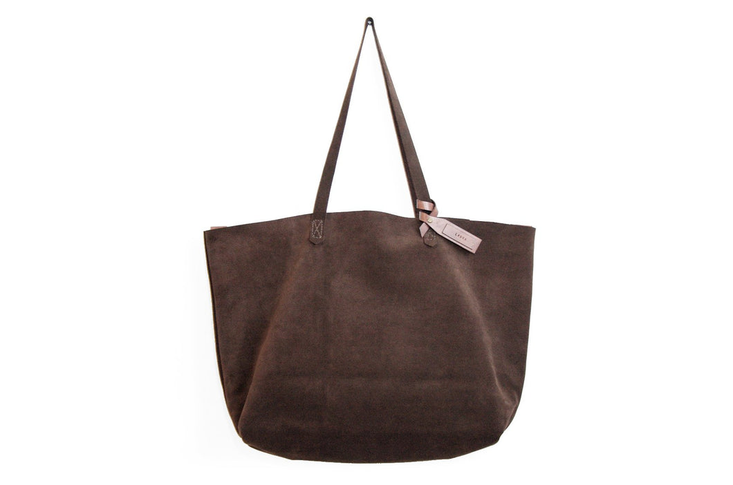 Anita TOTE bag, Shoulder bag made of brown chocolate LEATHER personalized with your name