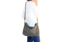 Load image into Gallery viewer, Leather crossbody bag, SHOULDER BAG made of italian Grey leather. Silvie leather crossbody bag