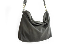 Load image into Gallery viewer, Leather crossbody bag, SHOULDER BAG made of italian Grey leather. Silvie leather crossbody bag