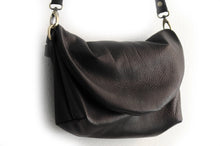 Load image into Gallery viewer, Leather CROSSBODY bag made of italian leather  color black or red. Sofia leather crossbody bag