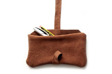 Load image into Gallery viewer, Camy pouch, Phone case, Little pouch, eyeglasses holder, pencil case made of italian leather, brown